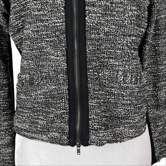 Eileen Fisher Tweed Knit Zip Front Blazer Jacket Black & White Size Small - Picture 7 of 10